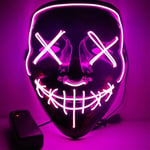 Halloween Mask Jul LED Light up Purge Mask för Festival Cosplay Halloween kostym, rosa