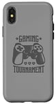 Coque pour iPhone X/XS Design de tournoi gamer avec manette et cœurs - PC gamer