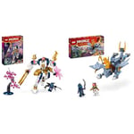 LEGO NINJAGO Sora’s Elemental Tech Mech, Customisable Ninja Action Figure Toy & NINJAGO Young Dragon Riyu Toy, Dragons Rising Playset for 6 Plus Year Old Boys, Girls & Kids, Includes 3 Ninja