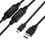 MicroConnect USB3.0 A to USB-C Gen1 Cable - 10m Cable, 5 Gbit/s
