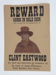 Marty's BTTF 1885 Alias Clint Eastwood Hill Valley Wanted Picture Replica Movie Print