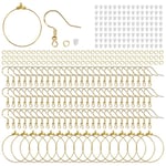624 st gör-det-självhängare örhänge örhänge öronpropp öppningsring set gyllene örhängen krok örhängetillverkning kit för gör-det-själv smycken gör DIY