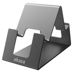Akasa Aries Pico | Phone and Tablet Holder Stand | Multiple Angles | Aluminium | Large Window For Charging Cable | Anti-Slip | Grey | AK-NC061-GR
