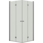 Dansani Match hörndusch, modell B+B, 67x97 cm, klart glas, satin profil
