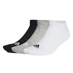adidas Unisex Kids Cushioned Low-Cut Socks 3 Pairs, Medium Grey Heather/White/Black, 6-7 Years