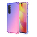 MISKQ case for Xiaomi Mi Note 10 lite, Phone Cover Shockproof, Rreinforced Corner, Silicone soft anti-fall TPU mobile phone case(Blue/pink)