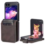 AZNS Samsung Galaxy Z Flip6 5G fodral med korthållare - Brun