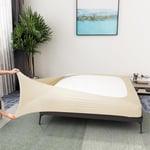 Alyvia Spring Housse en Maille de Jersey Extensible pour sommier tapissier, enveloppe Les 4 côtés, Cache-sommier pour hôtel et Maison, pour lit King/King Size californien, Beige