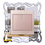 Silver Mirror Light Switch Wall Sticker-4 As Pics