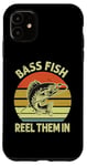 iPhone 11 Bass Fish reel them in Perch Fish Fishing Angler Predator Case