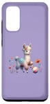 Galaxy S20 Purple Cute Alpaca with Floral Crown and Colorful Ball Case