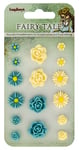 ScrapBerry's Scrapberrys Polyresin Dekorationer - Set of Flowers Gul/Blå