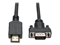 Eaton Tripp Lite Series HDMI to VGA Active Adapter Cable (HDMI to Low-Profile HD15 M/M), 10 ft. (3.1 m) - Câble adaptateur - HDMI mâle pour HD-15 (VGA) mâle - 3.05 m - blindé - noir - vis...