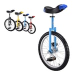 18/16inch Wheel Unicycle Gifts, for Kids(age 6-14 Years Old), Adult/Teenagers/boys/girls 24/20" Outdoor Sports Balance Cycling, Alloy Rim, Birthday Gifts (Color : BLUE, Size : 18INCH)