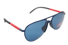 PRADA SPORT 51XS 06S07L 59mm Mens Large Pilot Sunglasses MATTE NAVY BLUE RED NEW