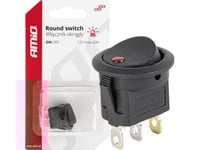 Amio Switch Rund Knappströmbrytare 12V 20A On Off Belysning Röd Amio-03961