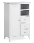 Chester White Combination Wardrobe with 3 Drawers for Modern Bedroom | Roseland Furniture Small Solid Wooden Scandinavian Single Closet Storage Unit for Adults, Teens and Kids