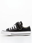 Converse Kids Unisex Easy-On Velcro Ox Trainers - Black, Black, Size 1