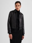 Hobbs Frederica Short Leather Jacket, Black