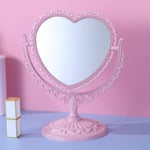Sminkspegel för skrivbord i nordisk stil Rosa hjärta Hjärta Pink Heart-Heart