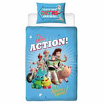 TOY STORY 4 RESCUE SINGLE DUVET COVER SET KIDS BEDDING BUZZ WOODY 2-IN-1 DESIGN