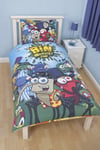 BIN WEEVILS MULCH SINGLE BED DUVET COVER SET TINK CLOTT SCRIBBLES YELLOW RED