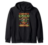 Cinco De Mayo Funny Mexican Cat Sombrero Poncho Mens Womens Zip Hoodie