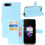 OnePlus 5 PU Wallet Case Light Blue