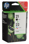HP ORIGINAL 21 AND 22 COMBO PACK INK CARTRIDGES Black Colour SD367AE J3680 F4180