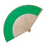 eBuyGB Handheld Wooden Bamboo Fan, Wedding Accessory and Favour, Green