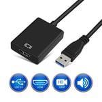 USB 3.0 till HDMI-adapter HD 1080P Videokabeladapterkonverterare med ljudutgång