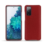 Coque cuir Samsung Galaxy S20 FE - Coque arrière - Rouge - Cuir grainé - Neuf