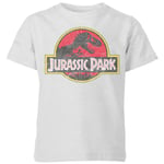 Jurassic Park Logo Vintage Kids' T-Shirt - Grey - 3-4 Years - Grey