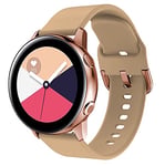 La Vaah Bracelet de montre compatible avec Samsung Galaxy Watch Active/Active 2 20 mm Bracelet de rechange en silicone souple pour Galaxy Watch Active 2 40 mm/ 44 mm/Gear Sport Smart Watch (Beige)