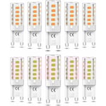 10 st G9 LED-lampor Dimbara 5W Varmvit 3000K G9 LED-lampor Halogen motsvarande 50W AC110/220V [Energiklass F]