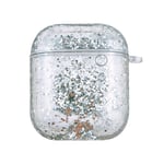 AirPods (1st & 2nd Gen) Skal - Transparent med Silvrigt Glitter Waterfall