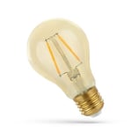 2W LED lampa - A60, filament, rav färgad glas, extra varm, E27 - Dimbar : Inte dimbar, Kulör : Extra varm