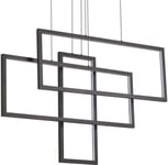 Frame, Pendel lampe, Sp, aluminium by Ideal Lux (H: 60 cm. x B: 18 cm. x L: 103 cm., Sort)