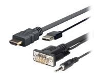VivoLink Pro - HDMI-kabel - HDMI han til USB, HD-15 (VGA), mini-phone stereo 3.5 mm han - 5 m