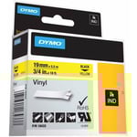 Dymo Tape Rhino 19 mm x 5,5 m vinyl svart / Gul