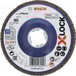 10 st Bosch X-LOCK flikslipskiva Bäst för metall, platt, 125 mm, K80