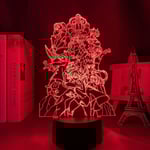 WJ 3D LED-lampa Anime The Seven Deadly Sins Group för sovrumsdekorativ nattlampa födelsedagspresent Akryl LED-nattlampa Manga Team