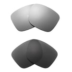 Walleva Polarized Titanium+Black Replacement Lenses For Oakley Latch SQ