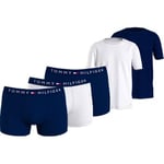 Tommy Hilfiger Kalsonger 5P Trunk And Tee Giftbox Vit/Marin bomull Medium Herr
