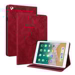 Läderfodral Fjärilar Apple iPad Air 2 9.7 (2014) Röd