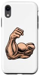 Coque pour iPhone XR Icône de dessin animé pour bras musculaire biceps fort