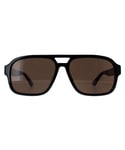 Gucci Aviator Mens Black Brown Polarised GG1342S - One Size