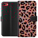 Apple iPhone SE (2020) Svart Plånboksfodral Leopardskrud