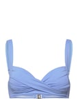 Medea Solid Top Swimwear Bikinis Bikini Tops Push-up Bikinitops Blue Panos Emporio