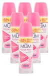 6 x 50ml Mum Roll On Fresh Pink Rose Anti Perspirant Deodorant Alcohol Free 